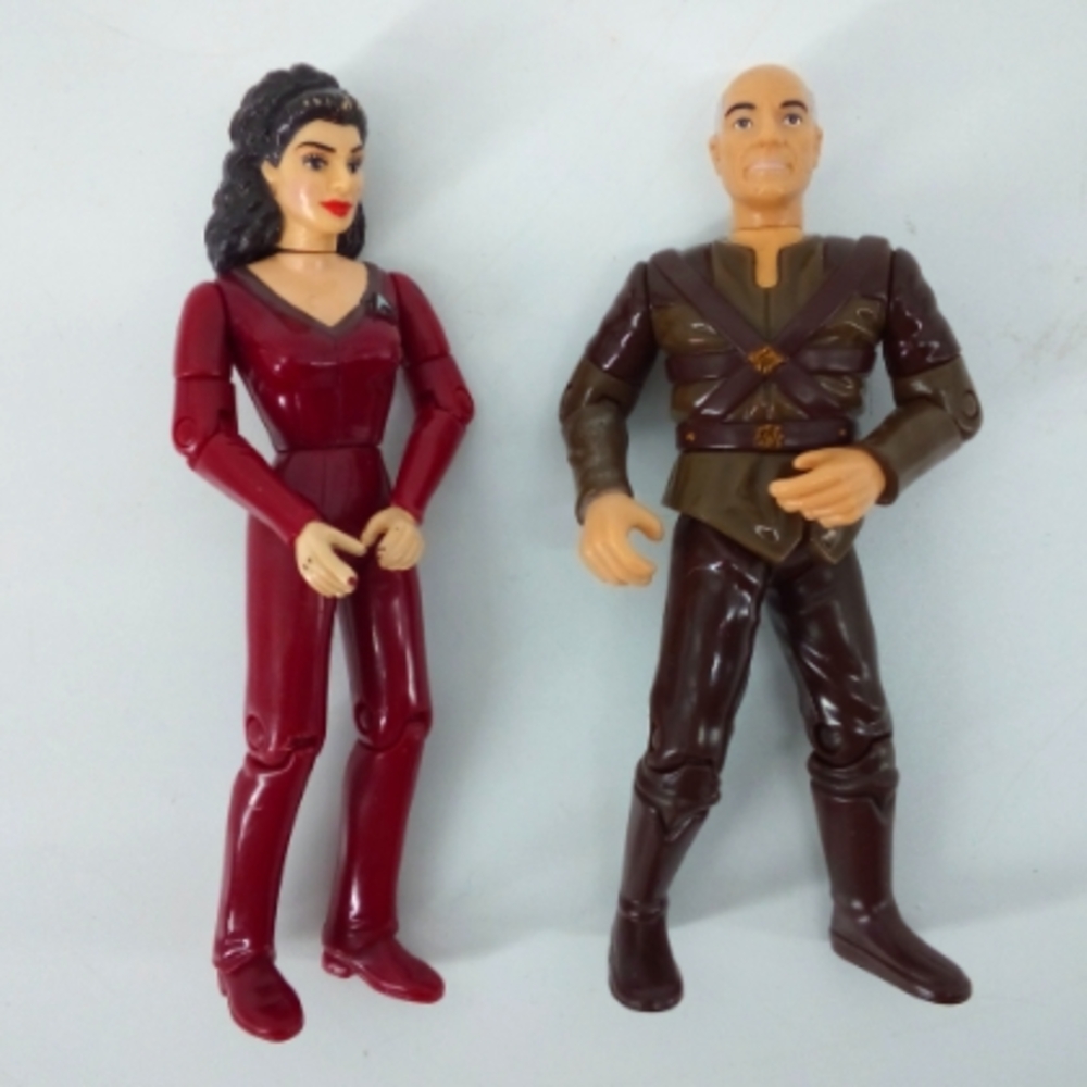 Vintage Star Trek 1995 Captain Picard Galen 1992 Deanna Troi Playmates Toys